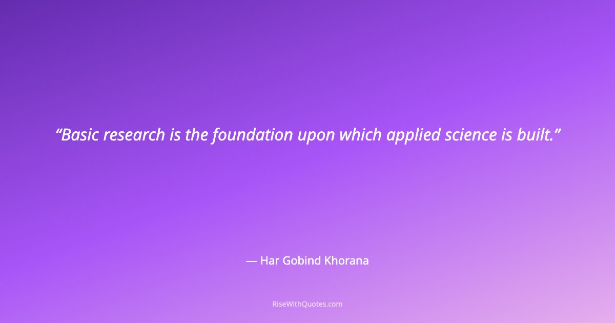 Basic research is the foundation upon which applied science is built.