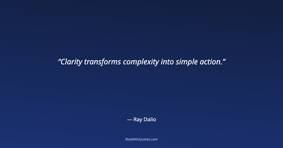 Clarity transforms complexity into simple action.
