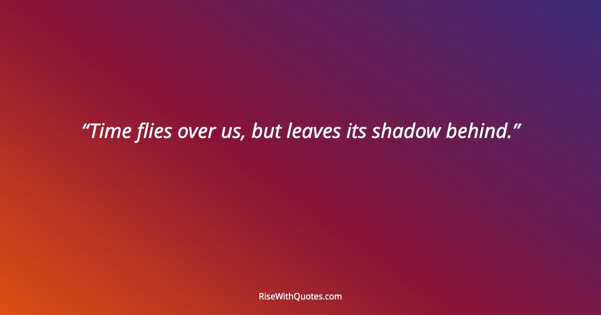 Time flies over us, but leaves its shadow behind.