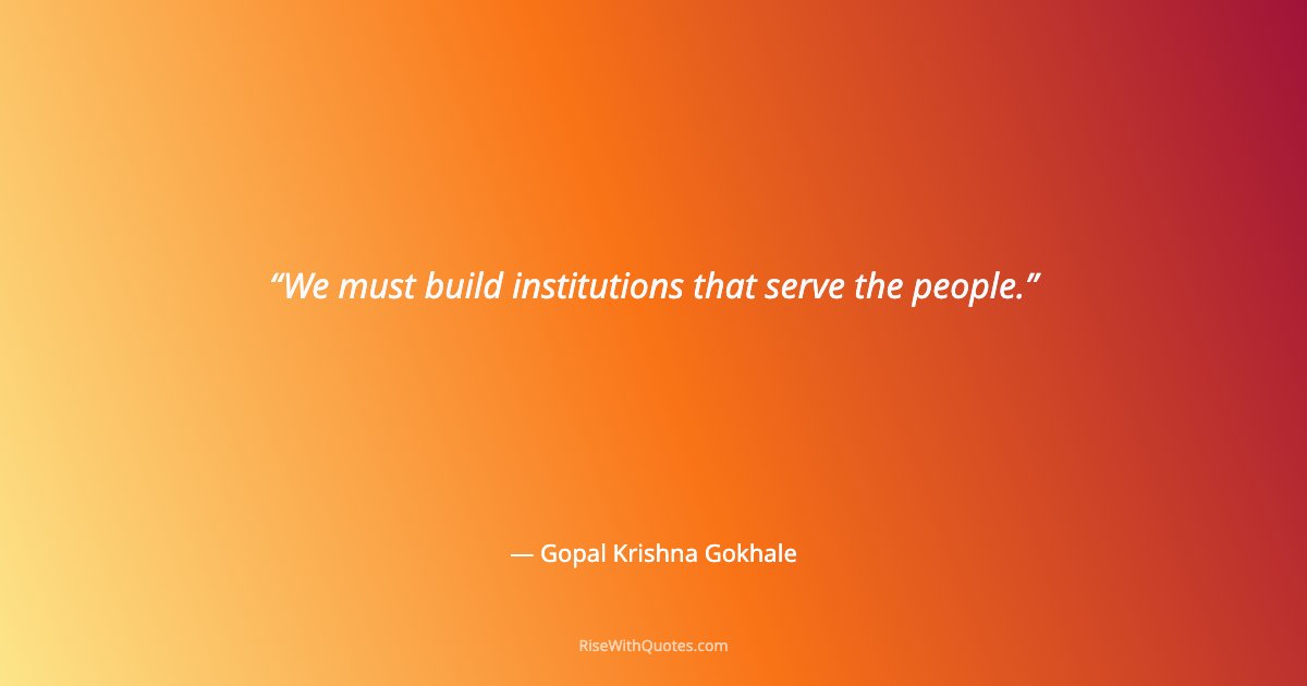 We must build institutions that serve the people.